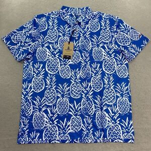 Chubbies Blue and White Pineapple Polo Shirt